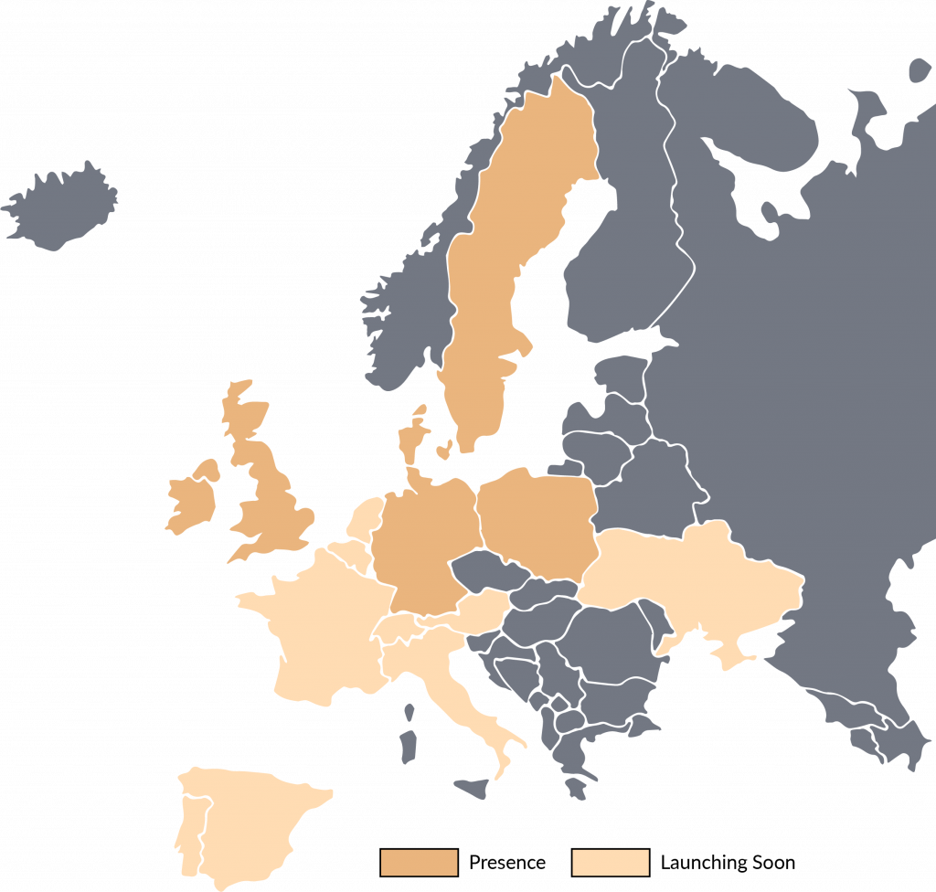 Firstcom European location map
